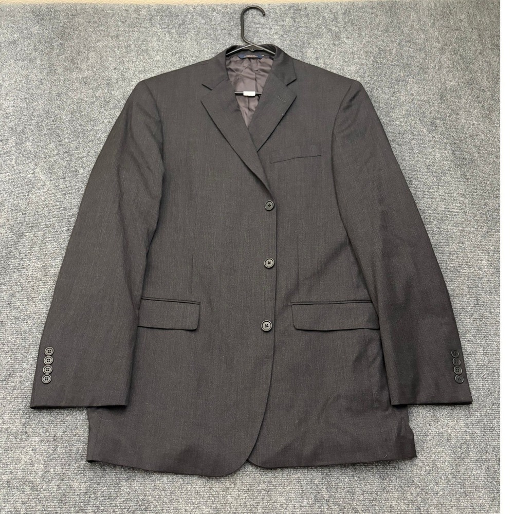 Brooks Brothers 1818 Madison Blazer 44L Charcoal Estrato Wool 3-Button Jacket